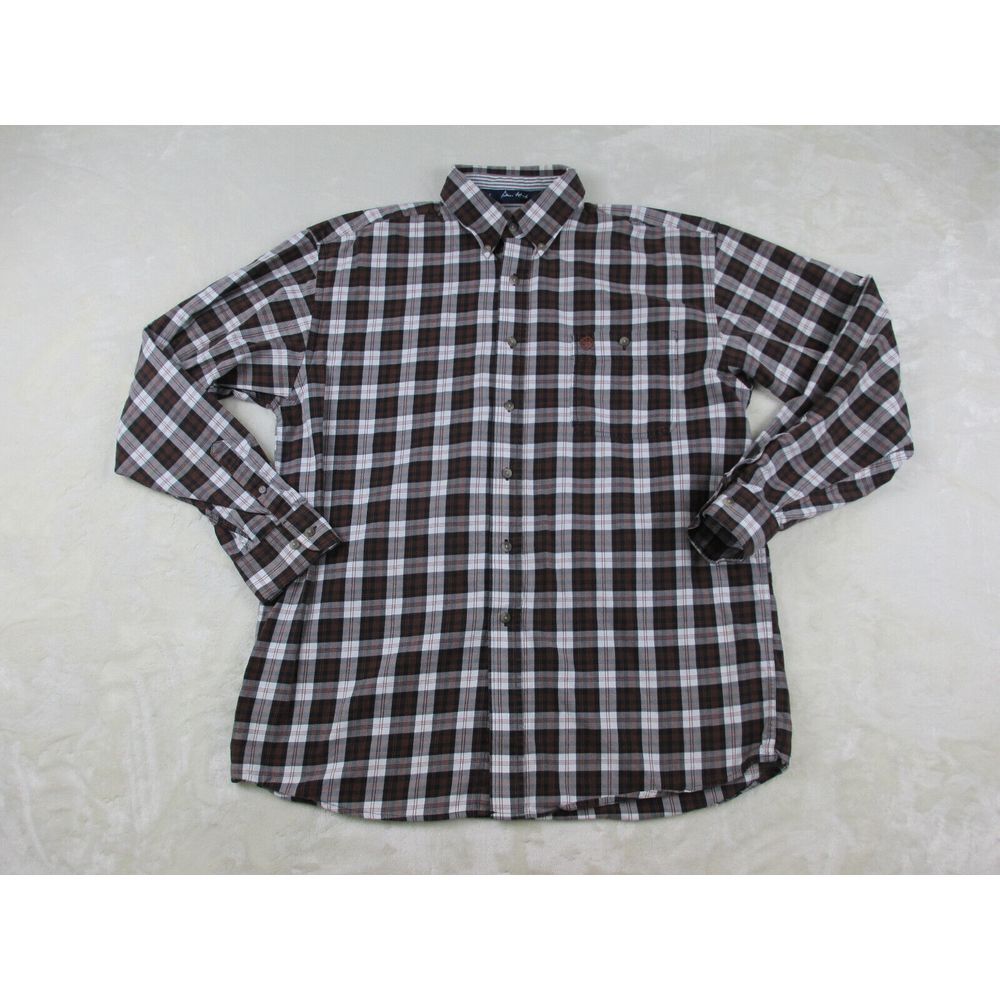 Wrangler Shirt Mens Extra Large Black White Plaid  George Strait Western Cowboy*